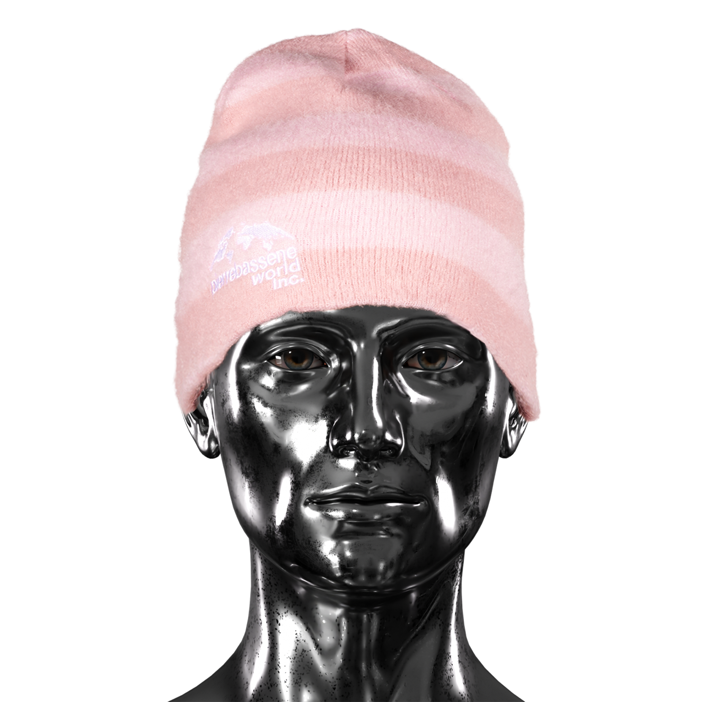 Striped Mohair Beanie  - Pink