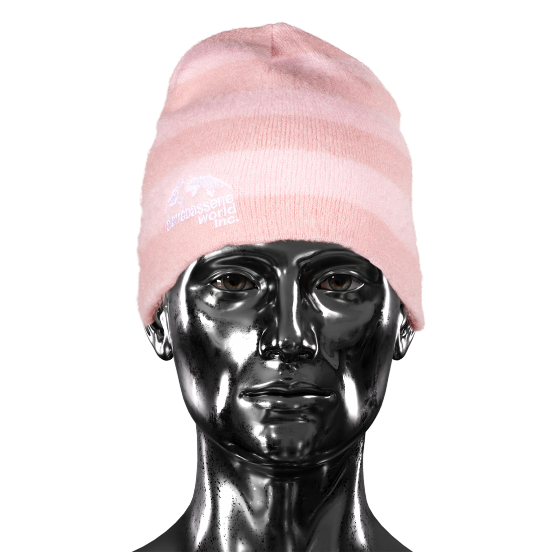 Striped Mohair Beanie  - Pink