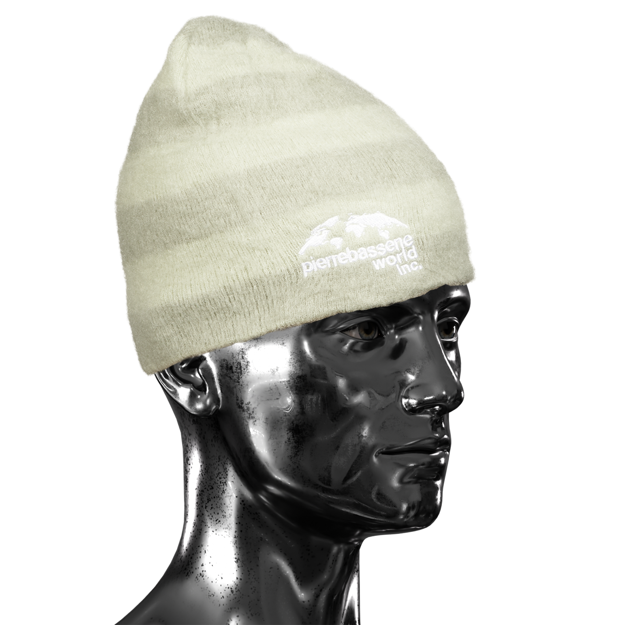 Striped Mohair Beanie  - Green Sage