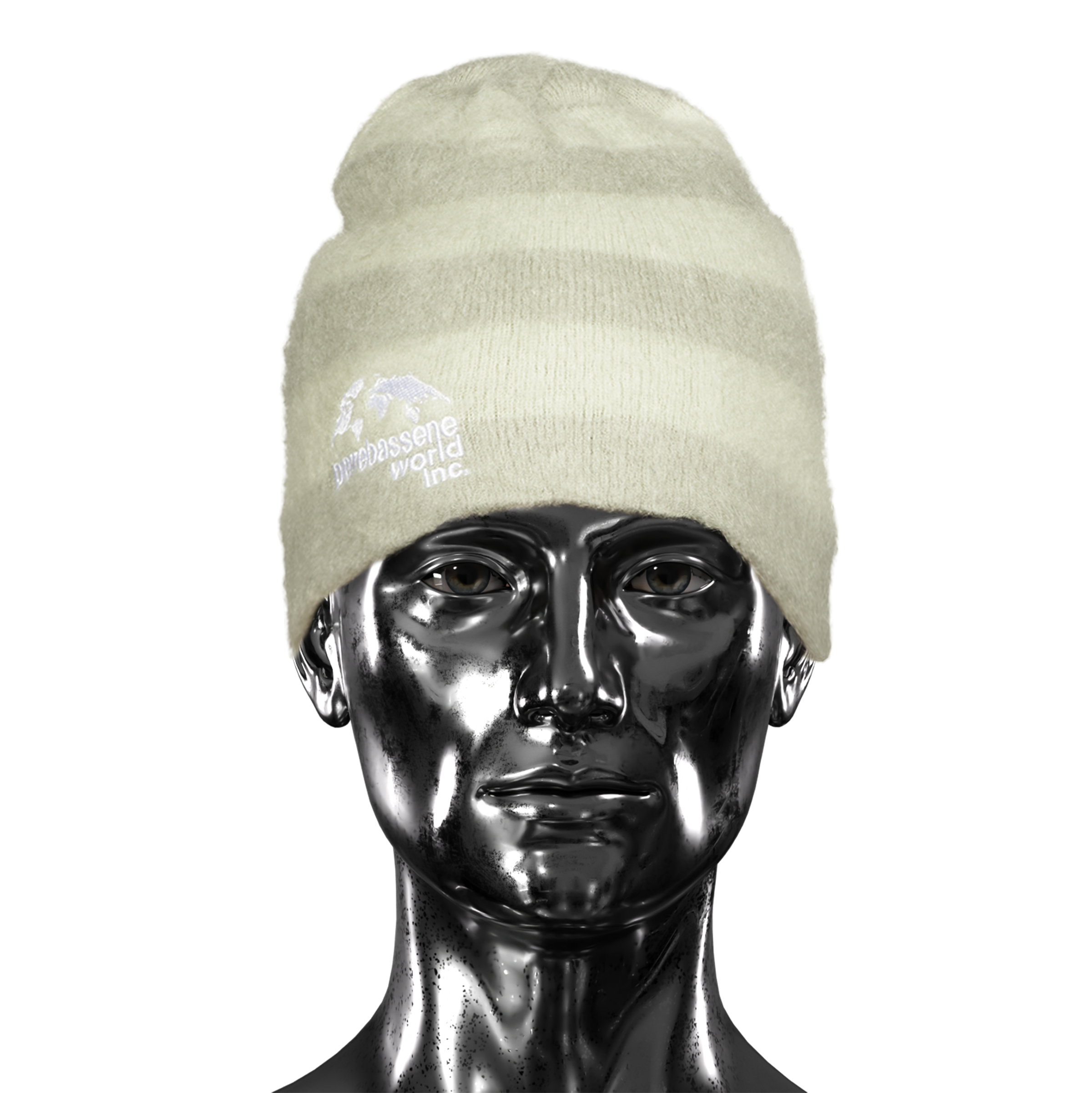 Striped Mohair Beanie  - Green Sage