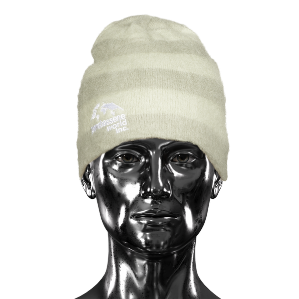 Striped Mohair Beanie  - Green Sage