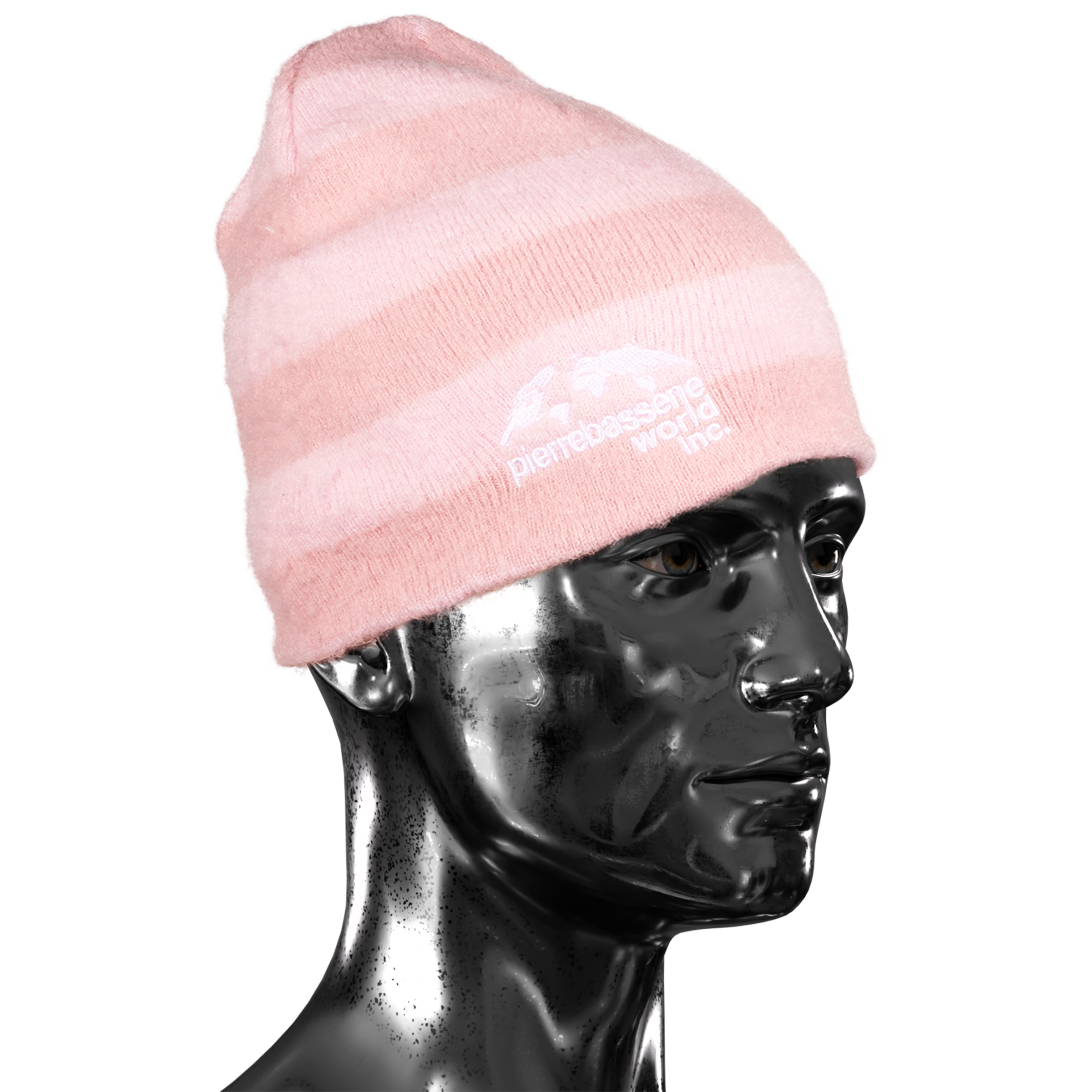Striped Mohair Beanie  - Pink