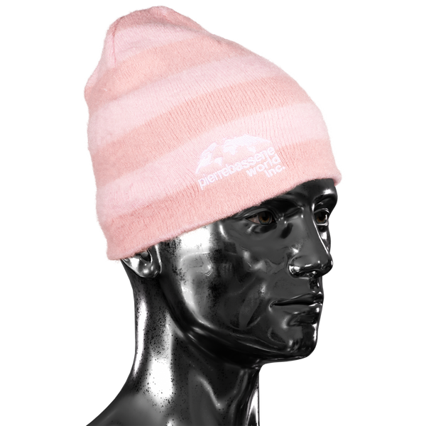 Striped Mohair Beanie  - Pink