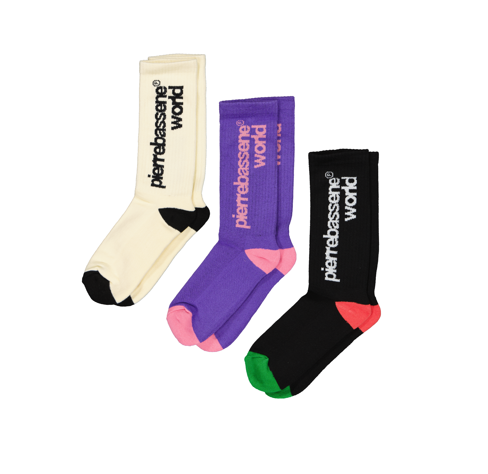 Socks℗ 3 pack - Cream/Purple/Black – PierreBasseneWorld